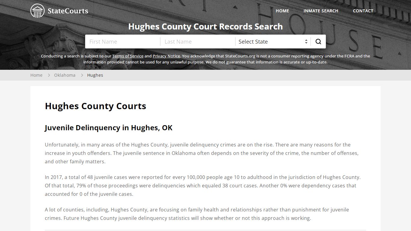 Hughes County, OK Courts - Records & Cases - StateCourts