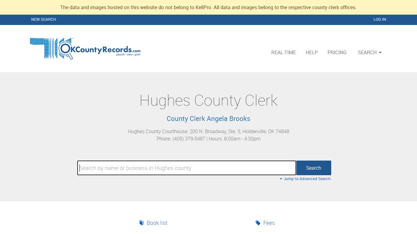 Hughes County - County Clerk Public Land Records for Oklahoma