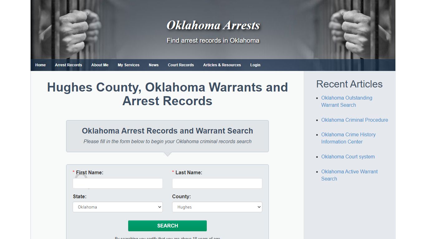 Hughes County, Oklahoma Warrants and Arrest Records